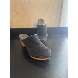 UGG Australia Abbie Winter Clogs Black Suede Size 7